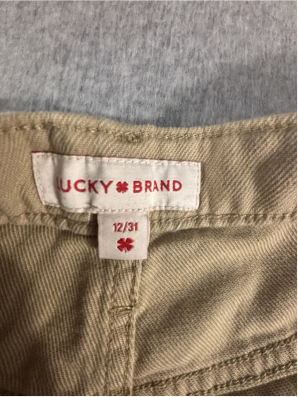Lucky Brand 90s Loose High Rise Straight Jeans Womens 12/31 Tan Khaki - Picture 8 of 11